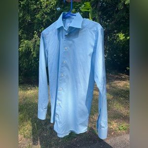 Eton checkered blue-green slim fit dress shirt